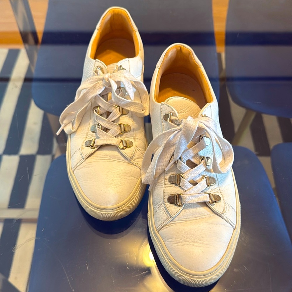 Koio White Leather Low-Top Lace-Up Gavia Bianco Sneakers